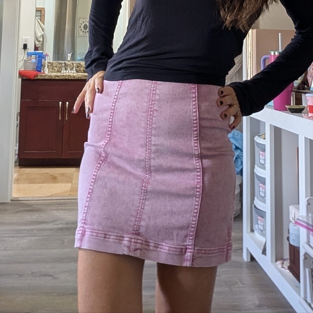 Like New Pink Free People Mini Skirt